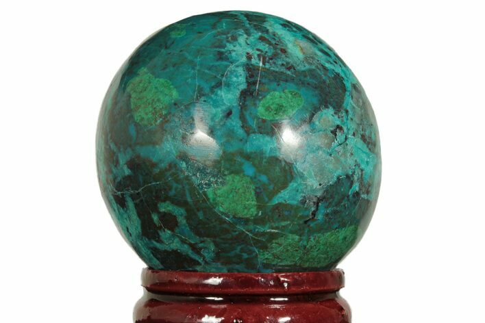 Polished Malachite & Chrysocolla Sphere - Peru #211023